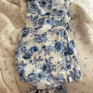 Floral Blue and White Dress